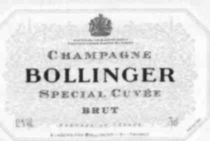 bollinger шампанское этикетка